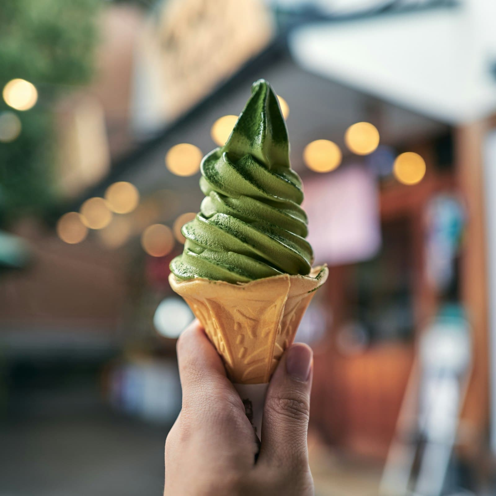 Matcha green tea ice cream in Uji Kyoto